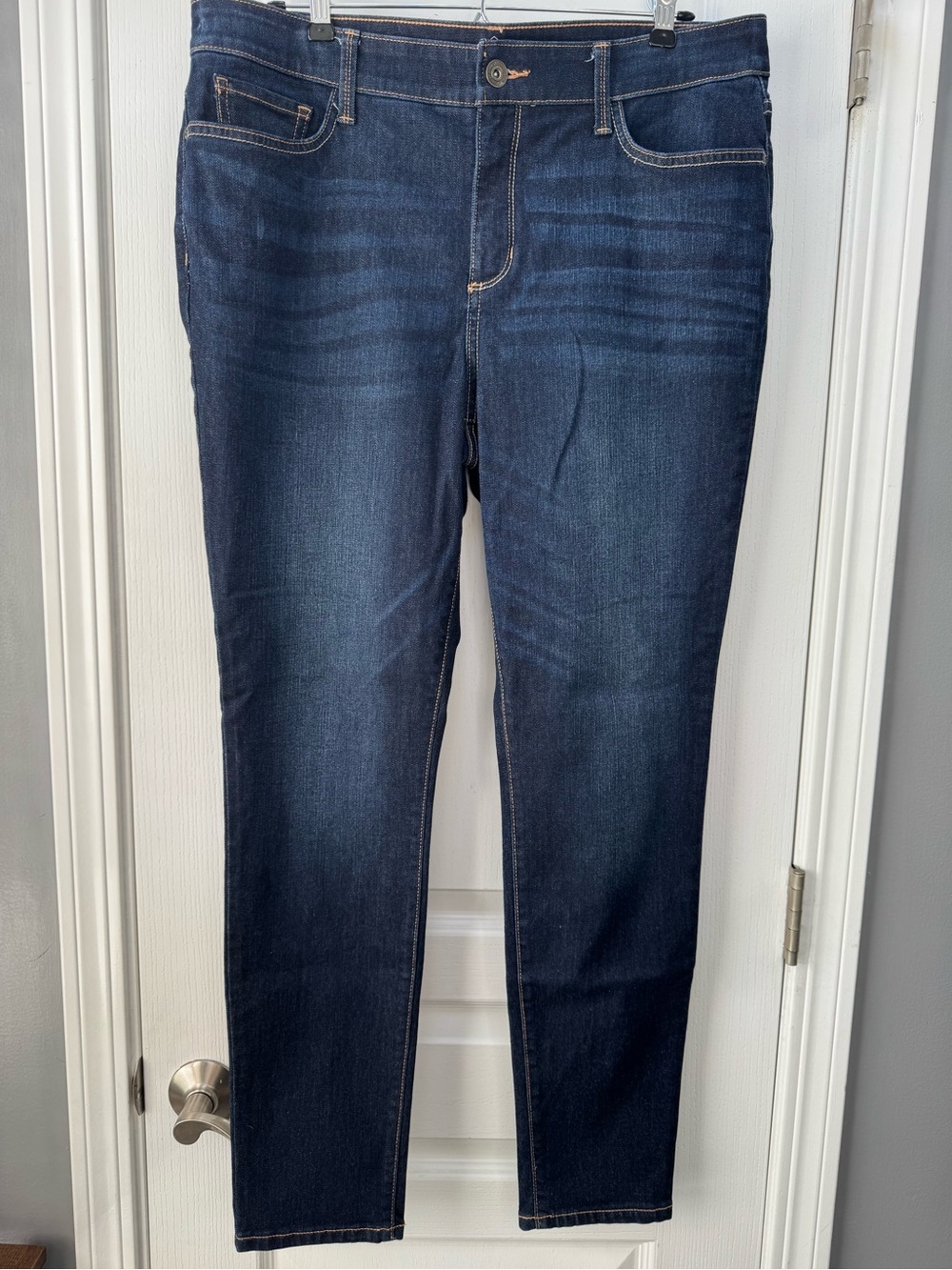 St. John's Bay Women's Skinny Jeans in Dark Blue Denim